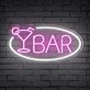 Bar Word Cocktail Glass Ellipse Frame Neon Sign: Perfect for Elevating Your Home Bar, Office, or Store Decor and Creating an Inviting Ambiance for Weddings and Parties.