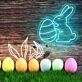 Brighten Up Your Easter Celebrations and Kids' Rooms with the Easter Eggs Bunny Cute Neon Sign.