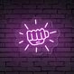 Brighten Up Your Gym, Office, and Game Nights with the Fist Sparkle Gym Neon Sign.