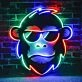 Brighten Your Bar, Office, and Home Decor with the Hip Monkey With Glasses Magic LED UV Neon Sign