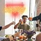 Brighten Up Celebrations and Decor: Lets Party Word Triangle Neon Sign for Bars, Weddings, and Home Gatherings.