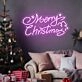 Brighten Your Holiday Celebrations at Home, Office, or Store with the Cheerful Merry Christmas Words Stars Trees Neon Sign.