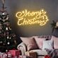 Brighten Your Holiday Celebrations at Home, Office, or Store with the Cheerful Merry Christmas Words Stars Trees Neon Sign.