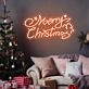 Brighten Your Holiday Celebrations at Home, Office, or Store with the Cheerful Merry Christmas Words Stars Trees Neon Sign.