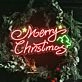 Brighten Your Holiday Celebrations at Home, Office, or Store with the Cheerful Merry Christmas Words Stars Trees Neon Sign.
