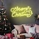 Brighten Your Holiday Celebrations at Home, Office, or Store with the Cheerful Merry Christmas Words Stars Trees Neon Sign.