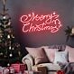 Brighten Your Holiday Celebrations at Home, Office, or Store with the Cheerful Merry Christmas Words Stars Trees Neon Sign.
