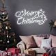 Brighten Your Holiday Celebrations at Home, Office, or Store with the Cheerful Merry Christmas Words Stars Trees Neon Sign.