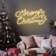 Brighten Your Holiday Celebrations at Home, Office, or Store with the Cheerful Merry Christmas Words Stars Trees Neon Sign.