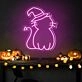 Brighten Up Your Halloween Celebration: Perfect for Home Decor, Theme Parties, and Bars - Neon Cat Hat Cute Halloween Neon Sign