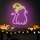 Brighten Up Your Halloween Celebration: Perfect for Home Decor, Theme Parties, and Bars - Neon Cat Hat Cute Halloween Neon Sign