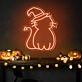 Brighten Up Your Halloween Celebration: Perfect for Home Decor, Theme Parties, and Bars - Neon Cat Hat Cute Halloween Neon Sign