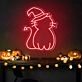 Brighten Up Your Halloween Celebration: Perfect for Home Decor, Theme Parties, and Bars - Neon Cat Hat Cute Halloween Neon Sign