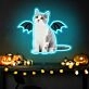 Add a Purr-fect Glow to Your Space: Neon Cat Portrait Wings Personalized UV Neon Sign for Home Decor, Office Charm, and Unique Party Highlight.