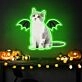 Add a Purr-fect Glow to Your Space: Neon Cat Portrait Wings Personalized UV Neon Sign for Home Decor, Office Charm, and Unique Party Highlight.