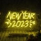 Celebrate and spark joy in your office, bar, and New Year festivities with the New Year 2023 Words Decorative Neon Sign.