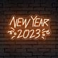 Celebrate and spark joy in your office, bar, and New Year festivities with the New Year 2023 Words Decorative Neon Sign.