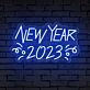 Celebrate and spark joy in your office, bar, and New Year festivities with the New Year 2023 Words Decorative Neon Sign.
