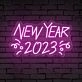 Celebrate and spark joy in your office, bar, and New Year festivities with the New Year 2023 Words Decorative Neon Sign.