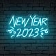 Celebrate and spark joy in your office, bar, and New Year festivities with the New Year 2023 Words Decorative Neon Sign.