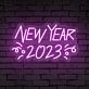 Celebrate and spark joy in your office, bar, and New Year festivities with the New Year 2023 Words Decorative Neon Sign.