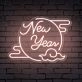 Bring the Glow to Your Celebrations and Spaces: New Year Clouded Moon Festive Neon Sign for Bars, Weddings, and Home Ambiance.