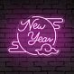 Bring the Glow to Your Celebrations and Spaces: New Year Clouded Moon Festive Neon Sign for Bars, Weddings, and Home Ambiance.