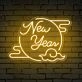 Bring the Glow to Your Celebrations and Spaces: New Year Clouded Moon Festive Neon Sign for Bars, Weddings, and Home Ambiance.
