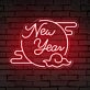 Bring the Glow to Your Celebrations and Spaces: New Year Clouded Moon Festive Neon Sign for Bars, Weddings, and Home Ambiance.