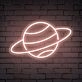Brighten Your Bedroom, Playroom, or Theme Party Ambiance with the Whimsical Planet Cute Space Neon Sign.