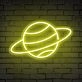 Brighten Your Bedroom, Playroom, or Theme Party Ambiance with the Whimsical Planet Cute Space Neon Sign.