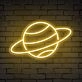 Brighten Your Bedroom, Playroom, or Theme Party Ambiance with the Whimsical Planet Cute Space Neon Sign.