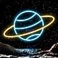 Brighten Your Bedroom, Playroom, or Theme Party Ambiance with the Whimsical Planet Cute Space Neon Sign.