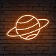 Brighten Your Bedroom, Playroom, or Theme Party Ambiance with the Whimsical Planet Cute Space Neon Sign.