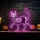 Enhance Your Halloween Festivities and Home Ambiance with the Spooky Skeleton Cat LED Neon Sign.