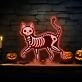 Enhance Your Halloween Festivities and Home Ambiance with the Spooky Skeleton Cat LED Neon Sign.