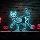 Enhance Your Halloween Festivities and Home Ambiance with the Spooky Skeleton Cat LED Neon Sign.