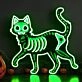 Enhance Your Halloween Festivities and Home Ambiance with the Spooky Skeleton Cat LED Neon Sign.