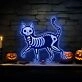 Enhance Your Halloween Festivities and Home Ambiance with the Spooky Skeleton Cat LED Neon Sign.