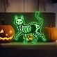Enhance Your Halloween Festivities and Home Ambiance with the Spooky Skeleton Cat LED Neon Sign.
