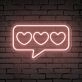 Brighten Up Your Love Story: Speech Bubble Hearts Neon Sign for Weddings, Anniversaries, and Romantic Home Décor.