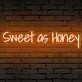 Brighten Your Space: Sweet As Honey Words Neon Sign for Room, Perfect for Home Decor, Romantic Weddings, and Trendy Bars.