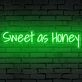 Brighten Your Space: Sweet As Honey Words Neon Sign for Room, Perfect for Home Decor, Romantic Weddings, and Trendy Bars.