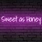 Brighten Your Space: Sweet As Honey Words Neon Sign for Room, Perfect for Home Decor, Romantic Weddings, and Trendy Bars.