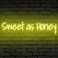 Brighten Your Space: Sweet As Honey Words Neon Sign for Room, Perfect for Home Decor, Romantic Weddings, and Trendy Bars.