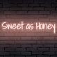 Brighten Your Space: Sweet As Honey Words Neon Sign for Room, Perfect for Home Decor, Romantic Weddings, and Trendy Bars.