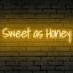 Brighten Your Space: Sweet As Honey Words Neon Sign for Room, Perfect for Home Decor, Romantic Weddings, and Trendy Bars.