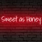Brighten Your Space: Sweet As Honey Words Neon Sign for Room, Perfect for Home Decor, Romantic Weddings, and Trendy Bars.