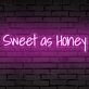 Brighten Your Space: Sweet As Honey Words Neon Sign for Room, Perfect for Home Decor, Romantic Weddings, and Trendy Bars.