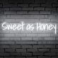 Brighten Your Space: Sweet As Honey Words Neon Sign for Room, Perfect for Home Decor, Romantic Weddings, and Trendy Bars.